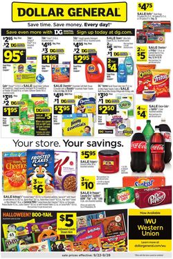 Catalogue Dollar General from 09/22/2019