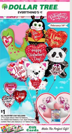 Catalogue Dollar Tree Valentine’s Day 2021 from 01/24/2021