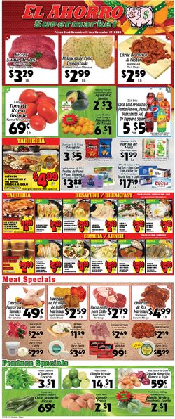 Catalogue El Ahorro Supermarket from 11/11/2020