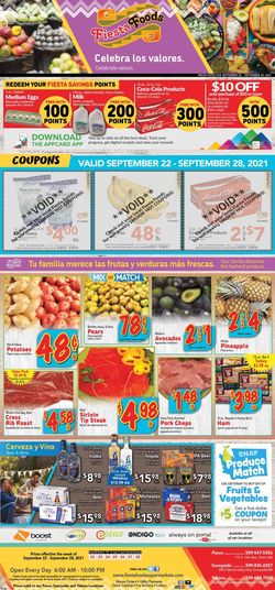 Catalogue Fiesta Foods SuperMarkets from 09/22/2021
