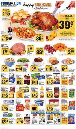 Catalogue Food Lion - Thanksgiving Ad 2019 from 11/20/2019
