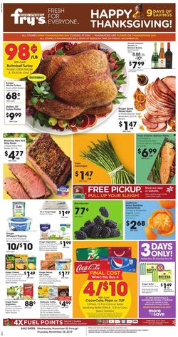 Catalogue Fry’s - Thanksgiving Ad 2019 from 11/20/2019