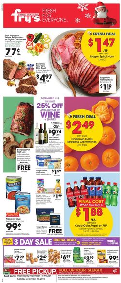Catalogue Fry’s - Holiday Ad 2019 from 12/11/2019