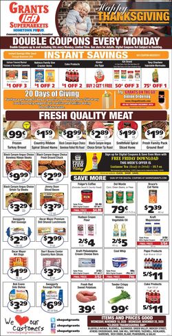 Catalogue Grant's Supermarket Thanksgiving ad 2020 from 11/18/2020