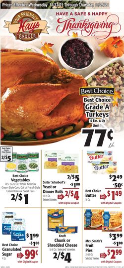 Catalogue Hays Supermarket THANKSGIVING 2021 from 11/17/2021
