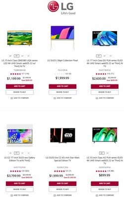 Current Cyber Monday and Black Friday ad LG