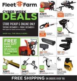 Catalogue Mills Fleet Farm - Cyber Week Deals 2019 from 12/03/2019