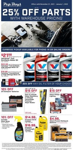 Catalogue Pep Boys from 11/21/2021