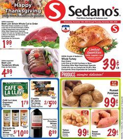 Catalogue Sedano's Thanksgiving 2020 from 11/18/2020
