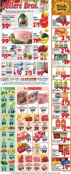 Catalogue Sellers Bros. Thanksgiving ad 2020 from 11/18/2020