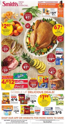 Catalogue Smith's Thanksgiving ad 2020 from 11/18/2020