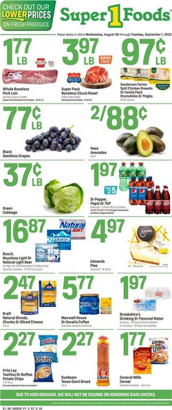 Catalogue Super 1 Foods from 08/26/2020