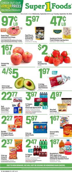 Catalogue Super 1 Foods from 09/23/2020