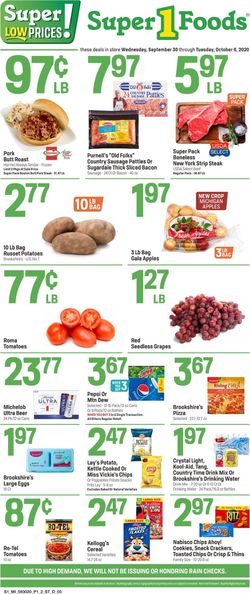 Catalogue Super 1 Foods from 09/30/2020