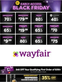 Catalogue Wayfair Black Friday 2020 from 11/25/2020