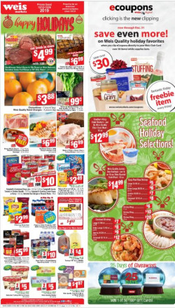Catalogue Weis Holidays Ad 2019 from 12/12/2019