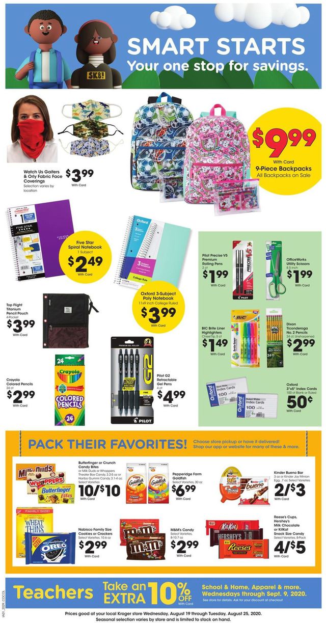 Kroger Ad from 08/19/2020