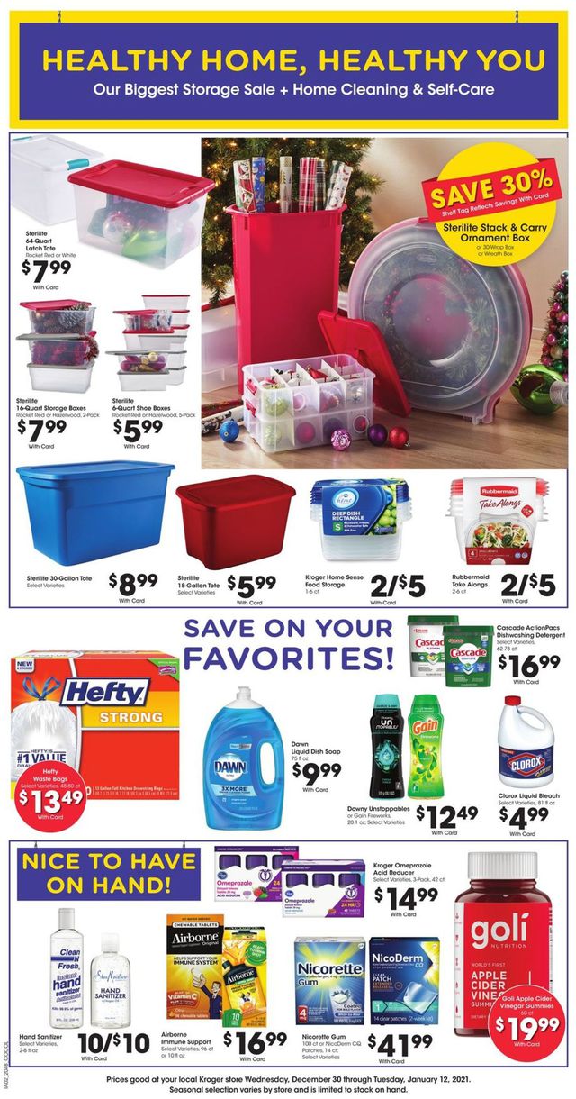 Kroger Ad from 12/30/2020