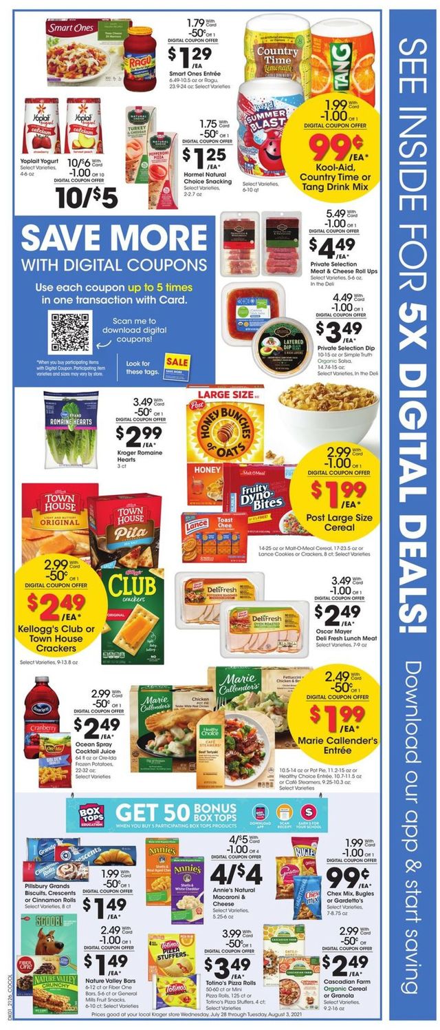 Kroger Ad from 07/28/2021