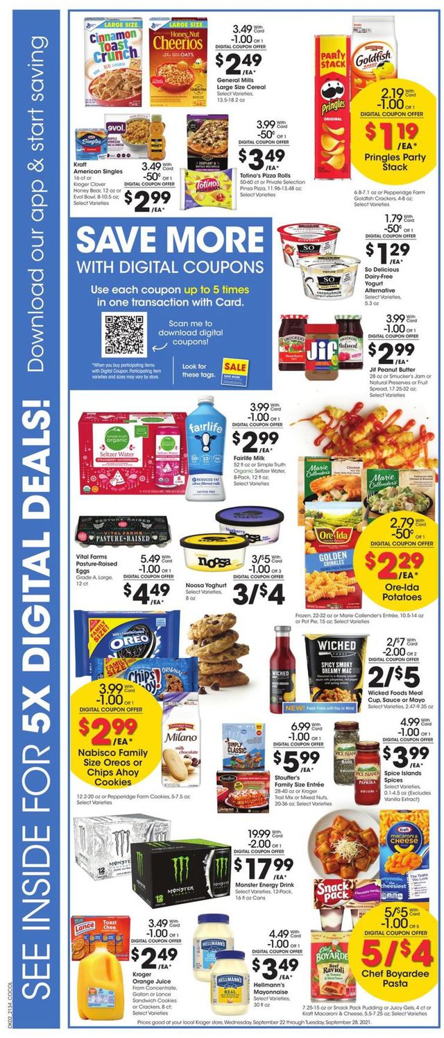 Kroger Ad from 09/22/2021