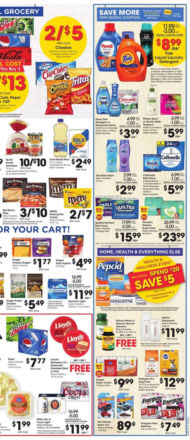 Kroger Ad from 09/29/2021