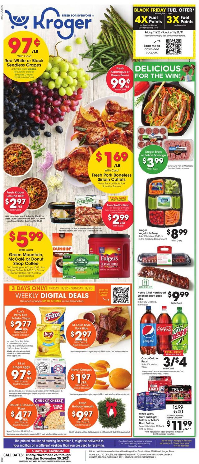 Kroger Ad from 11/26/2021