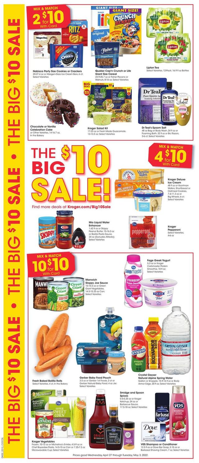Kroger Ad from 04/27/2022