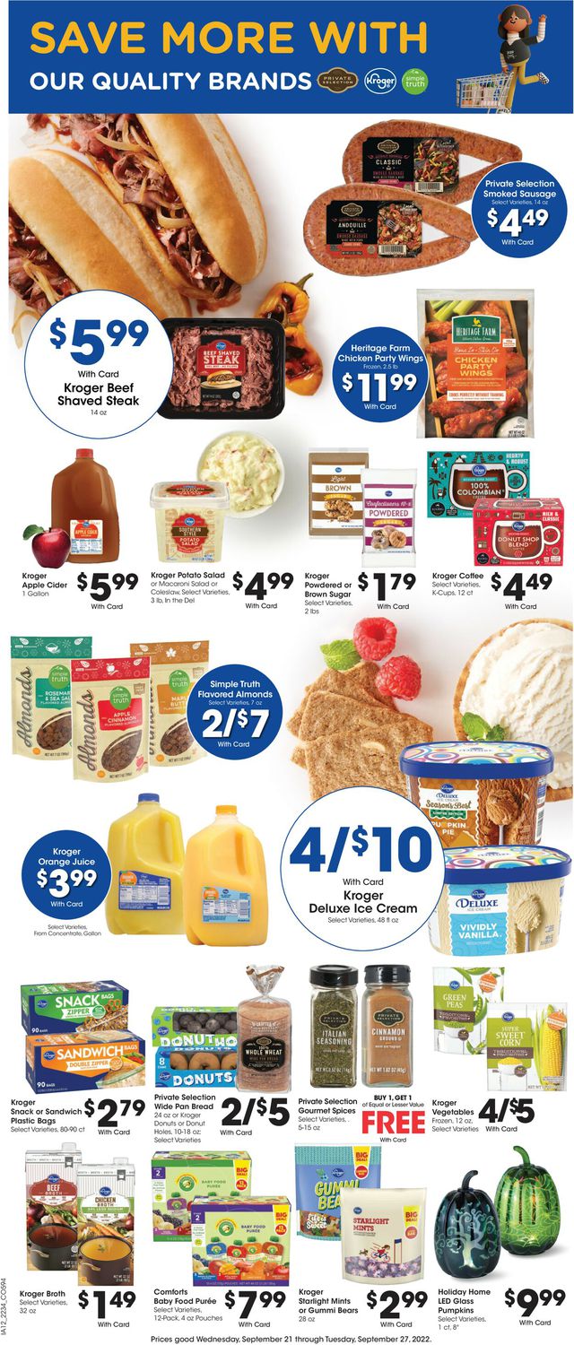 Kroger Ad from 09/21/2022