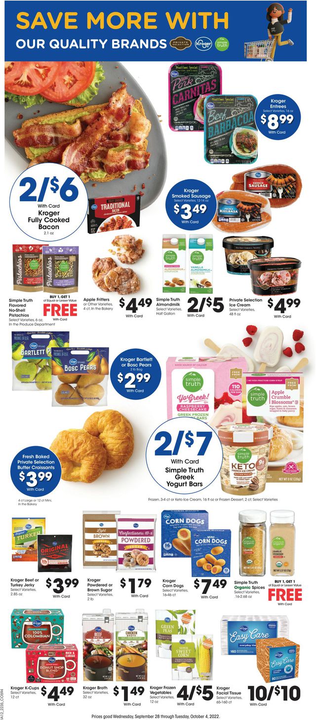 Kroger Ad from 09/28/2022