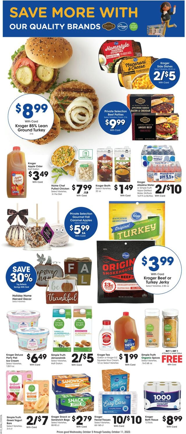 Kroger Ad from 10/05/2022