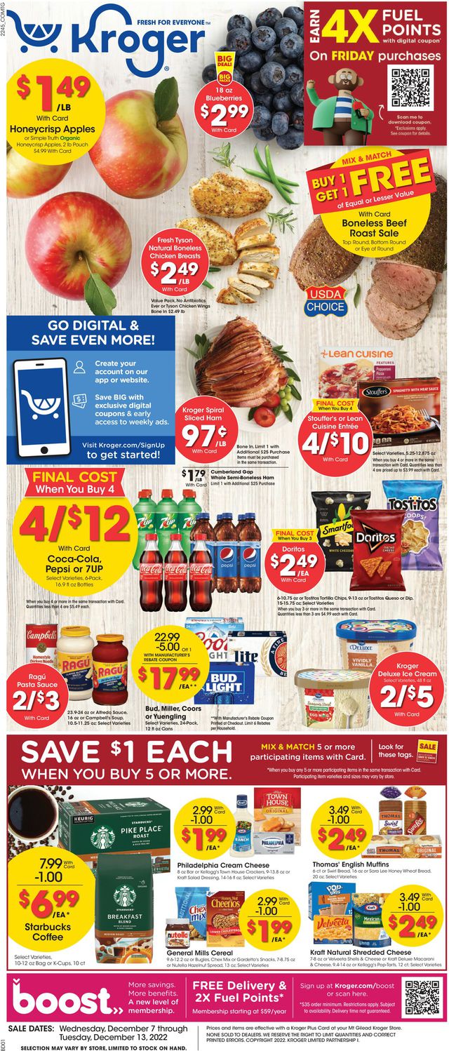 Kroger Ad from 12/07/2022