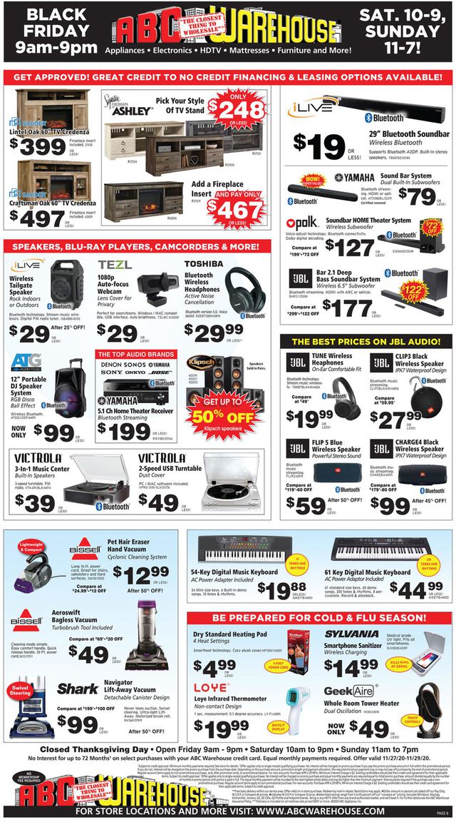 ABC Warehouse Ad from 11/27/2020