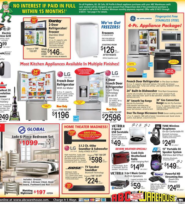 ABC Warehouse Ad from 03/14/2021