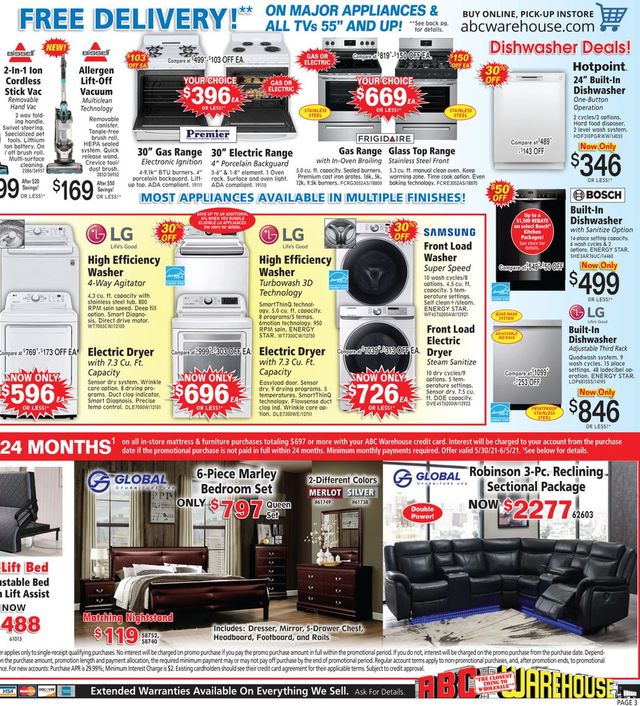 ABC Warehouse Ad from 05/30/2021