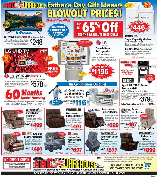 ABC Warehouse Ad from 06/13/2021