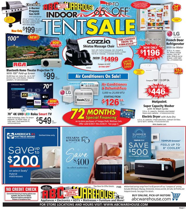 ABC Warehouse Ad from 06/20/2021