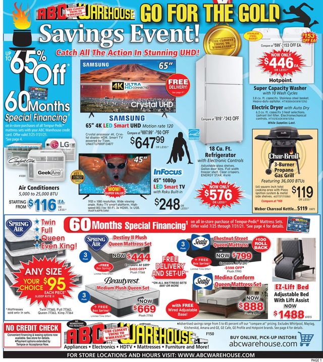 ABC Warehouse Ad from 07/25/2021