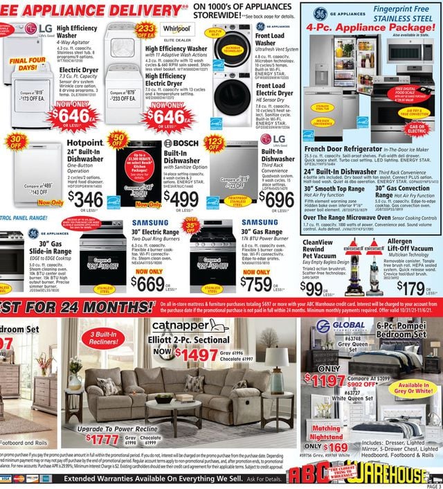 ABC Warehouse Ad from 10/31/2021