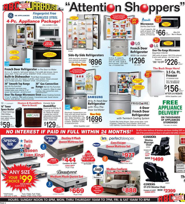 ABC Warehouse Ad from 12/05/2021