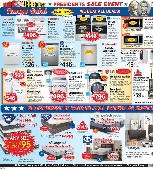 ABC Warehouse Ad from 02/20/2022