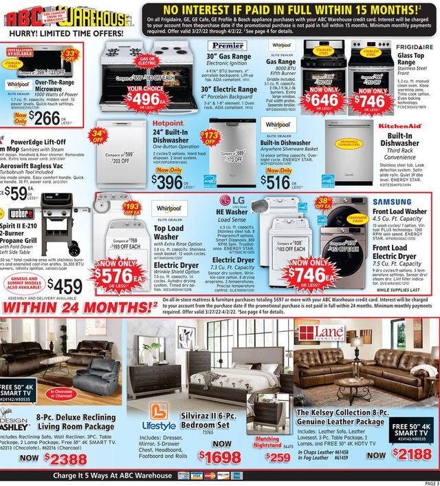 ABC Warehouse Ad from 03/27/2022