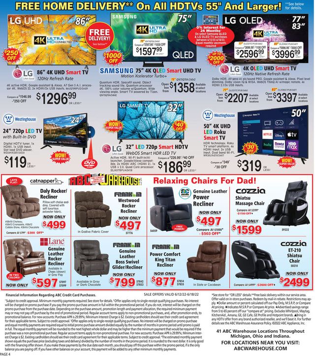 ABC Warehouse Ad from 06/12/2022