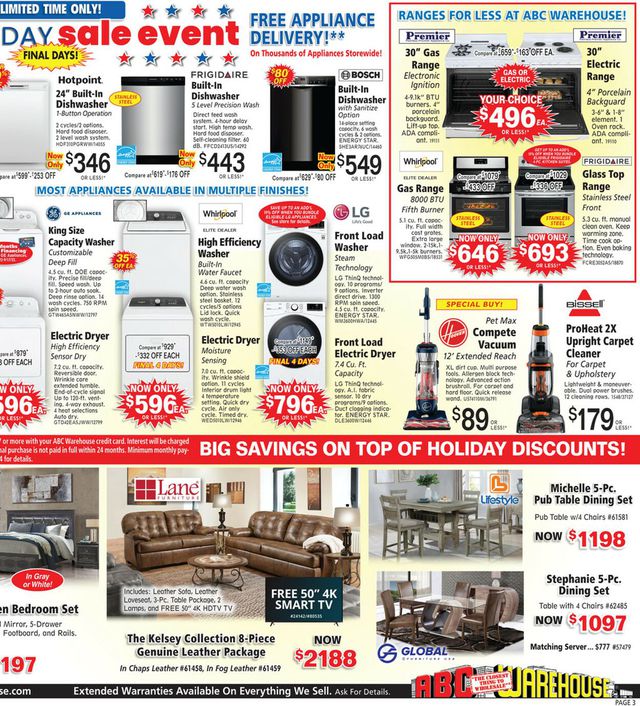ABC Warehouse Ad from 09/11/2022