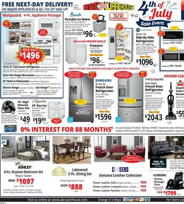ABC Warehouse Ad from 06/26/2023