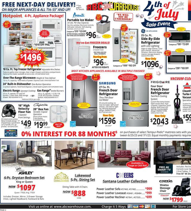 ABC Warehouse Ad from 06/25/2023