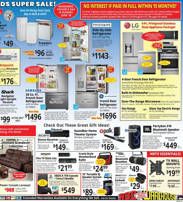 ABC Warehouse Ad from 06/11/2023