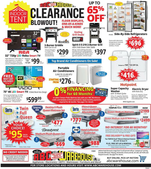 ABC Warehouse Ad from 06/18/2023