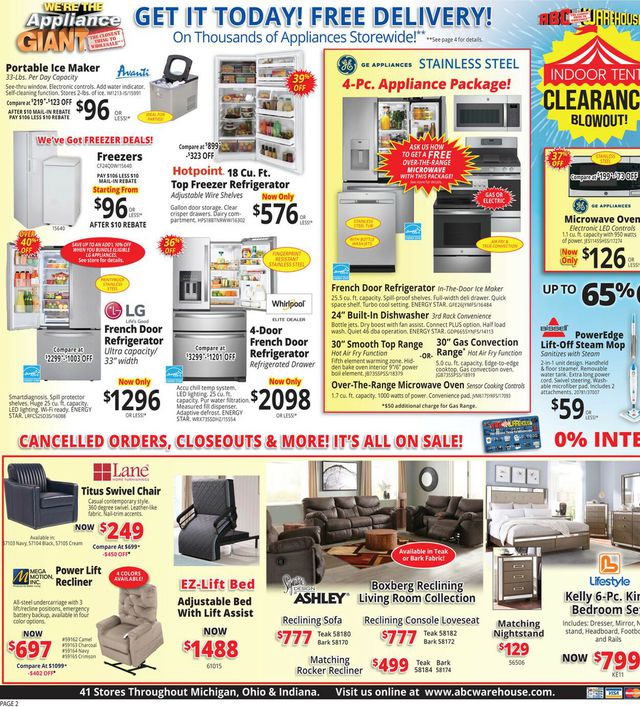 ABC Warehouse Ad from 06/18/2023