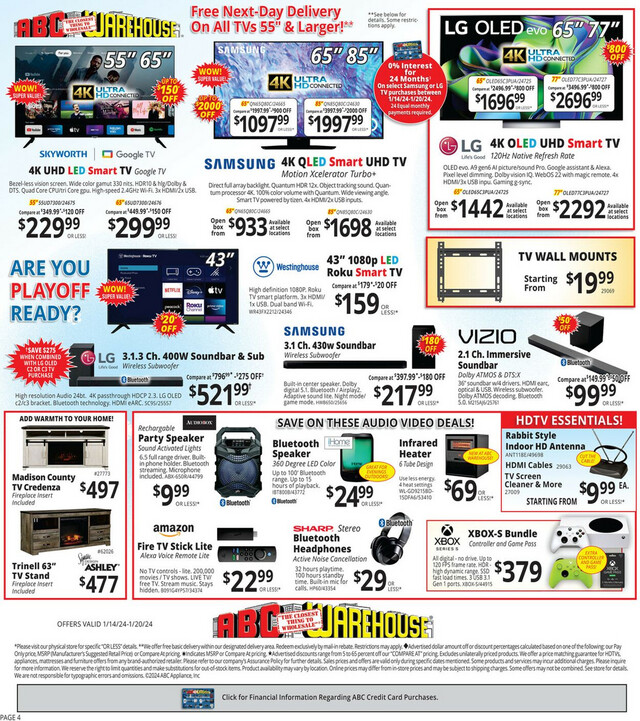 ABC Warehouse Ad from 01/14/2024