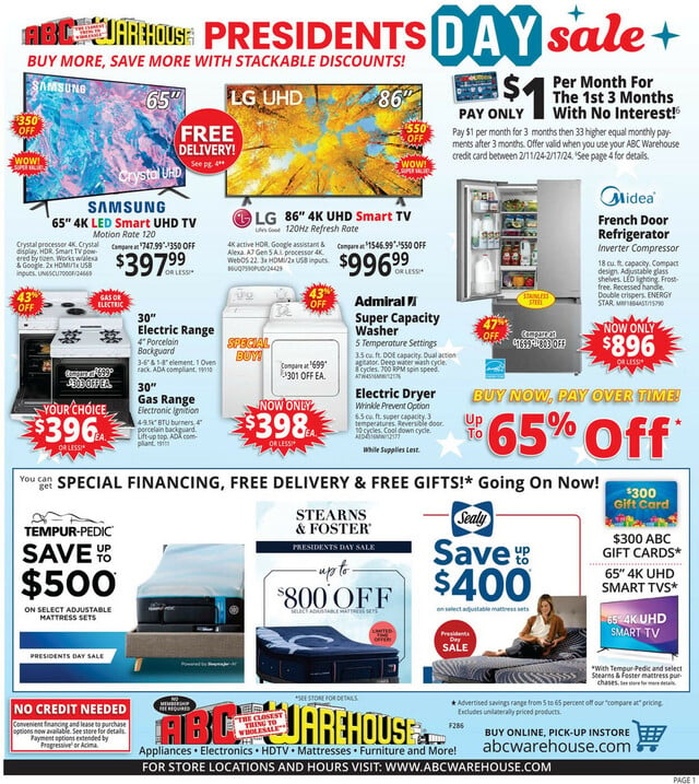 ABC Warehouse Ad from 02/11/2024
